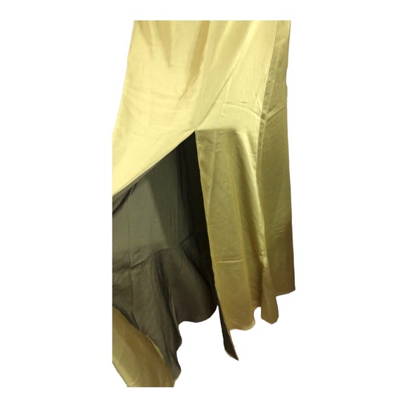 Sincerely jules olive green satin look banded waist skirt size medium new - Picture 3 of 11